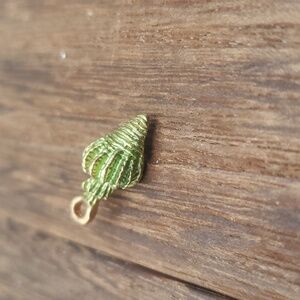 Mini green conch shell charm